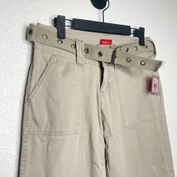 Mossimo Womens Pants Size 3 Khaki Capri Vintage Belted Y2K Casual Everyday Wear - Picture 8 of 13